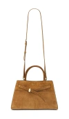 Veronica Beard Dash Belted Suede Top-handle Bag