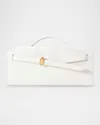 Veronica Beard Dash Belt Leather Clutch Bag In Off White