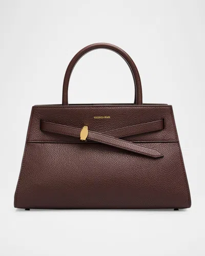 Veronica Beard Dash Belted Grain Leather Crossbody Bag In Purple