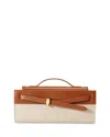 Veronica Beard Dash Clutch In Natural/hazelwood