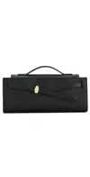 Veronica Beard Dash Leather Clutch In Black