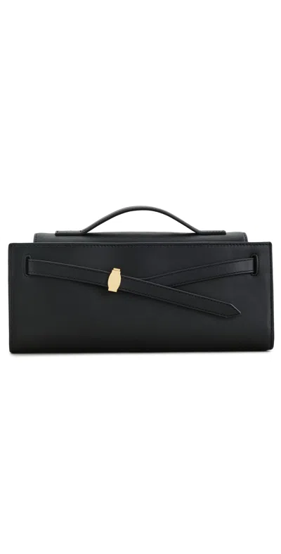 Veronica Beard Dash Leather Clutch In Black