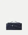 Veronica Beard Dash Suede Clutch Bag In Blue