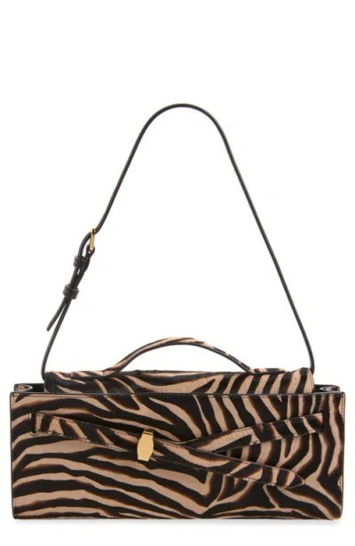 Veronica Beard Dash Genuine Calf Hair Clutch In Tan Multi