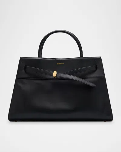 Veronica Beard Dash Large Leather Crossbody Bag In Black