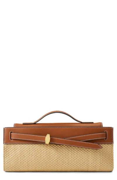VERONICA BEARD VERONICA BEARD DASH LEATHER & RAFFIA CLUTCH