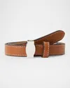 Veronica Beard Dash Leather Belt In Brown