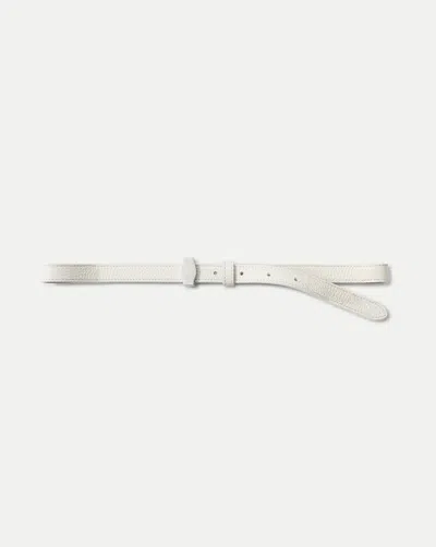 Veronica Beard Dash Leather Belt In White