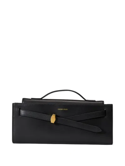 Veronica Beard Dash Leather Clutch Bag In Black