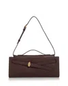 Veronica Beard Dash Leather Clutch Bag In Brown