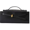 Veronica Beard Dash Belt Leather Clutch Bag In Black
