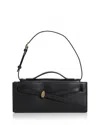Veronica Beard Dash Leather Clutch In Black