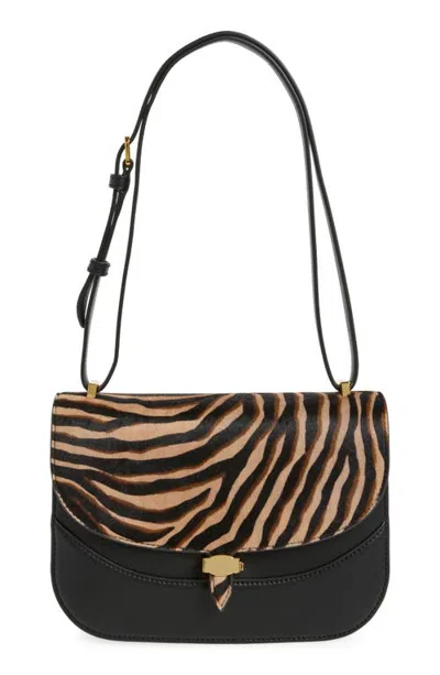 Veronica Beard Dash Leather Saddle Bag In Tan Multi