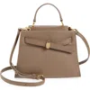 Veronica Beard Dash Leather Top Handle Bag In Brown