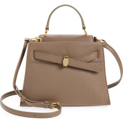 Veronica Beard Dash Leather Top Handle Bag In Brown