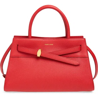 Veronica Beard Dash Leather Top Handle Bag In Red