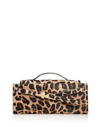 Veronica Beard Dash Leopard Print Calf Hair Clutch