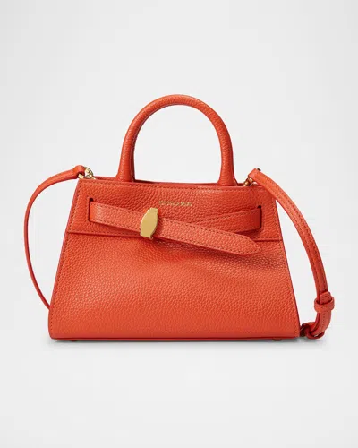 Veronica Beard Dash Mini Buckle Leather Crossbody Bag In Persimmon