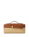 Veronica Beard Raffia Dash Clutch In Brown