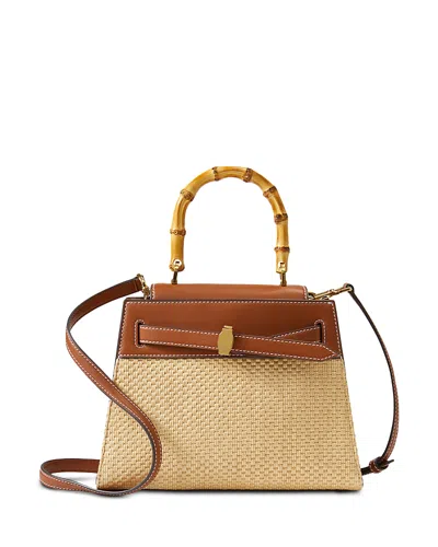 Veronica Beard Bamboo-handle Raffia Tote Bag In Neutral