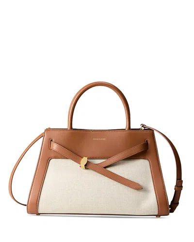 Veronica Beard Dash Satchel Bag In Natural Linen