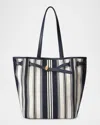Veronica Beard Dash Striped Canvas Tote Bag