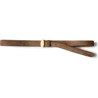 Veronica Beard Dash Suede Belt In Brown