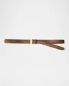 Veronica Beard Dash Suede Belt In Brown