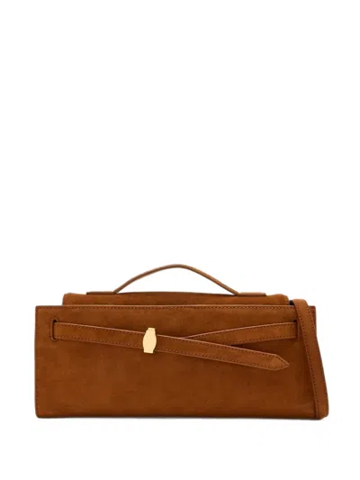 Veronica Beard Dash Suede Clutch Bags In Brown