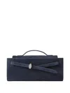 Veronica Beard Dash Suede Clutch In Blue
