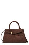 Veronica Beard Dash Suede Handbag In Espresso