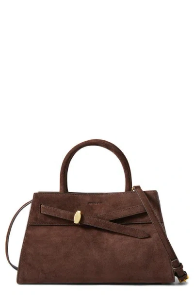 Veronica Beard Dash Suede Handbag In Espresso