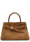 Veronica Beard Dash Suede Top Handle Bag In Brown