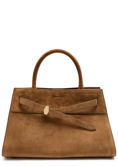 Veronica Beard Dash Suede Top Handle Bag In Brown