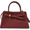 Veronica Beard Dash Suede Top Handle Bag In Purple