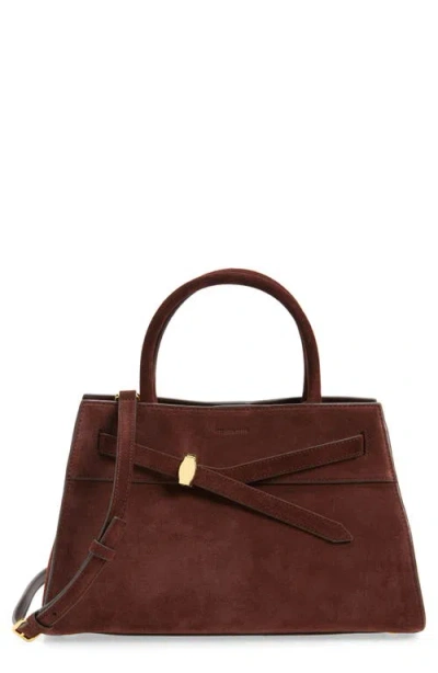 Veronica Beard Dash Suede Tote In Chestnut
