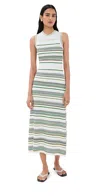 Veronica Beard Dawna Striped Open-knit Midi Dress In Multi