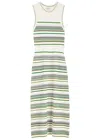 Veronica Beard Dawna Striped Open-knit Midi Dress In Multi
