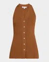 Veronica Beard Dax Variegate Rib Sweater Vest