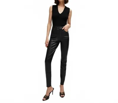 Veronica Beard Debbie Vegan Leather High Rise Jeans In Black
