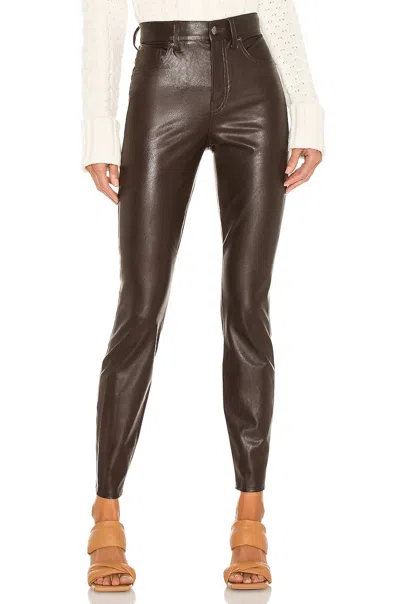 Veronica Beard Debbie Vegan Leather Skinny Pants In Brown