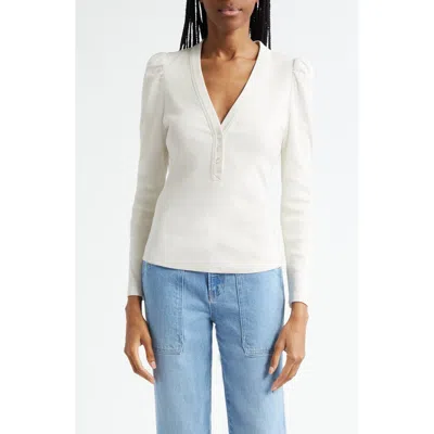Veronica Beard Dekalb Long Sleeve Henley In White