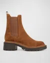 Veronica Beard Delilah Cap Toe Chelsea Boot In Caramel