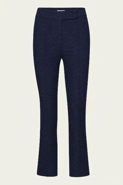 Veronica Beard Dell Jacquard Pant In Navy In Blue