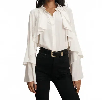 Veronica Beard Demaris Long Sleeve Blouse In Dove In Neutral