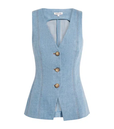Veronica Beard Denim Avalina Vest In Blue