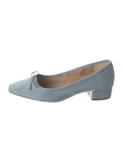Pre-owned Veronica Beard Denim Ballet Flats In Blue