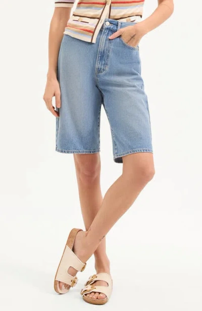 Veronica Beard Denim Bermuda Shorts In Blue