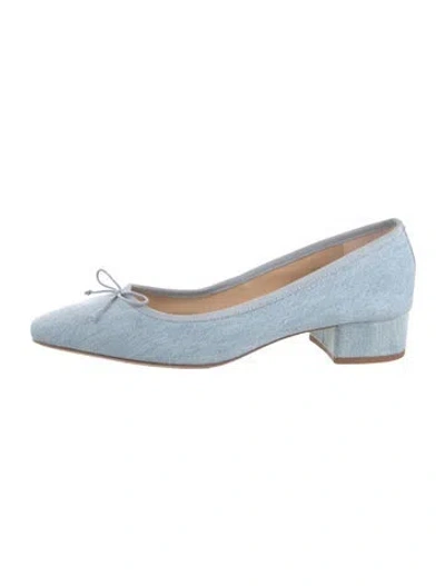 Pre-owned Veronica Beard Denim Bow Accents Pumps In Blue