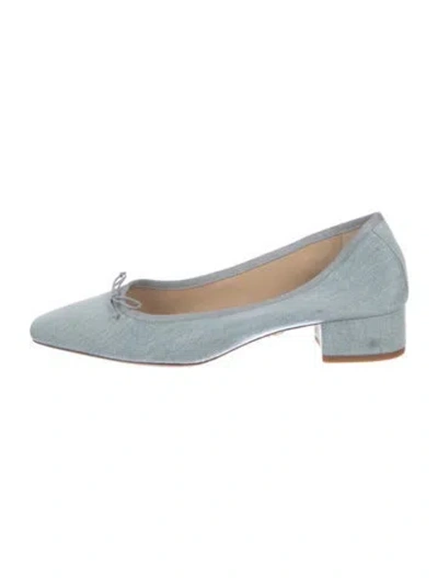 Pre-owned Veronica Beard Denim Bow Accents Pumps In Blue